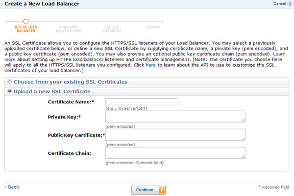 Upload SSL In AWS