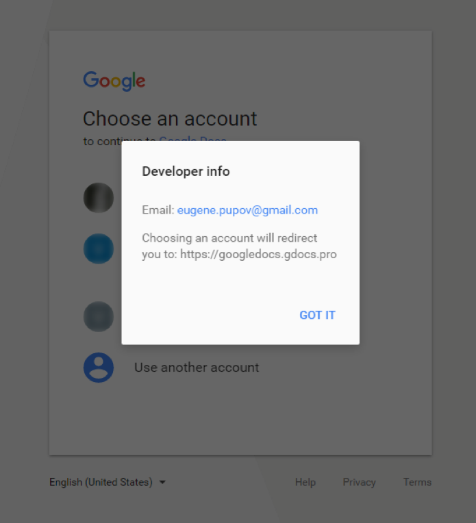 Google Docs OAuth Phishing