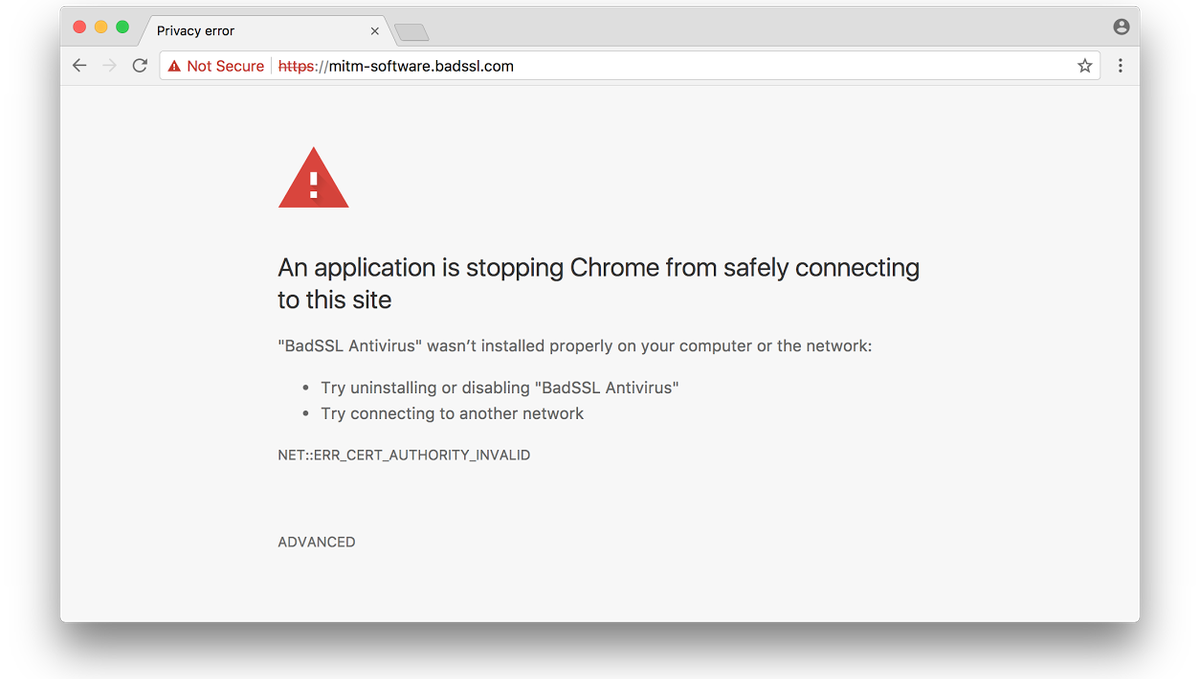 Google Chrome 63 TLS Interception Warning