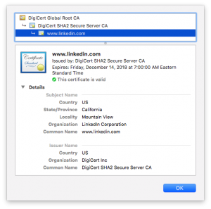 LinkedIn SSL Certificate expired