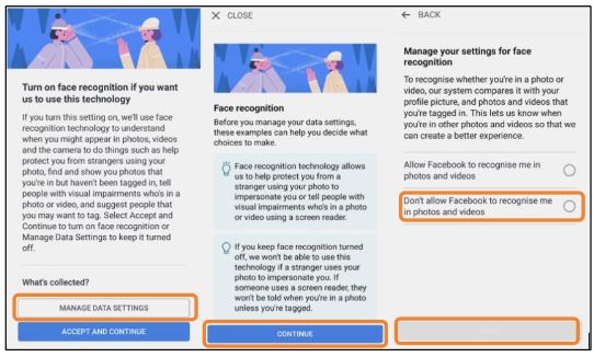 Facebook face recognition GDPR warning