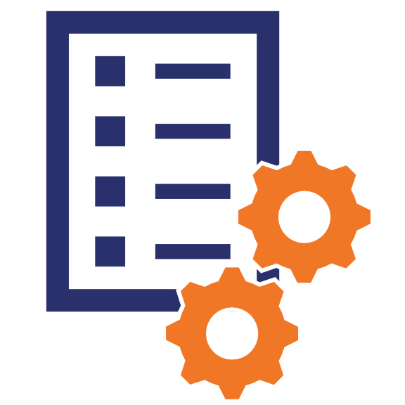 A graphic illustrating a checklist and set of processes to follow