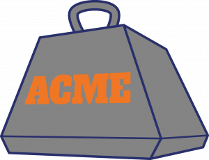 An anvil from the fiction company ACME