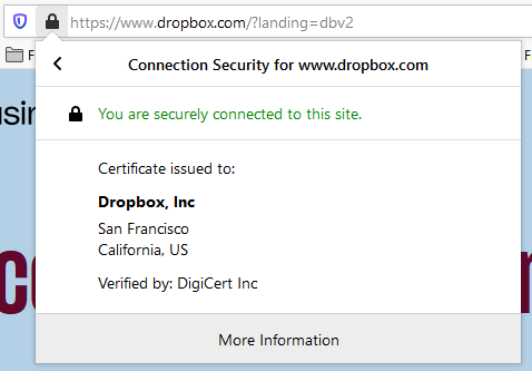 Graphic: Avoid Dropbox phishing scams by checking validity of URLs and site SSL certificates