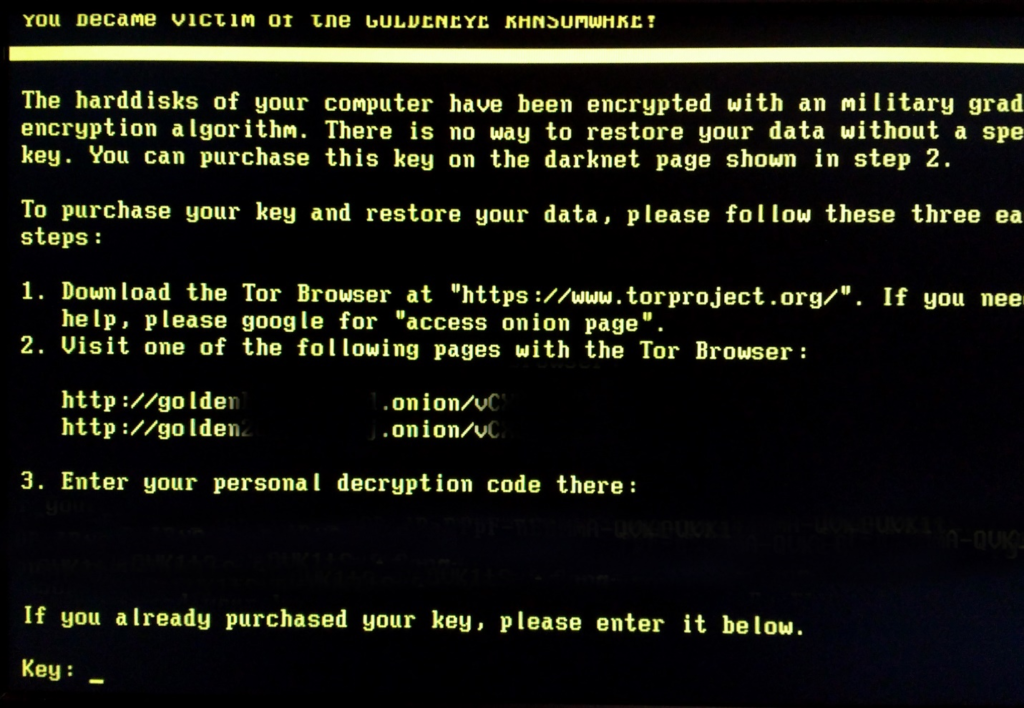 Ransomware screen