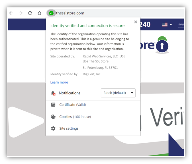 What is PKI? It's about authentication and secure data. Here's a screenshot of SSL certificate information that identifies the website owner organization.