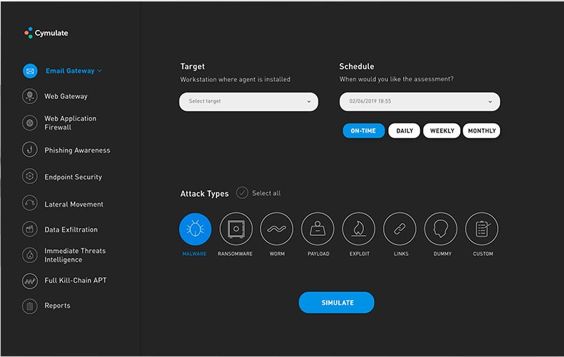 Breach and attack simulations graphic: Screenshot from Cymulate