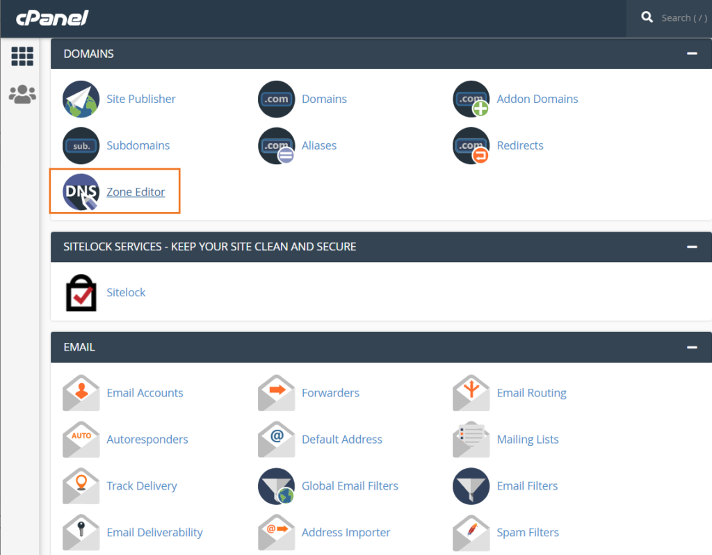 A cPanel screenshot showcasing athe second step in the CAA record creation process