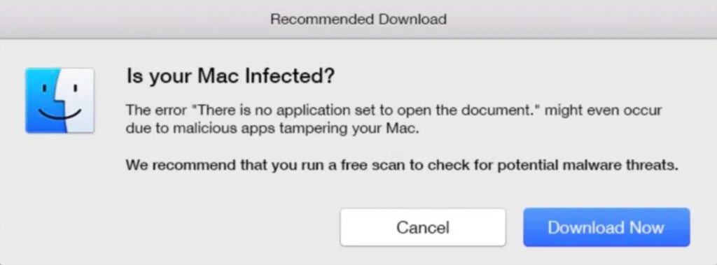 What is malware graphic: Example of a fake Apple notification.