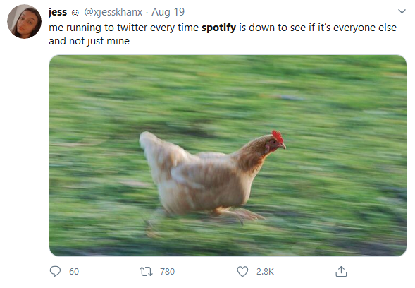 Checking Twitter to see if Spotify is down