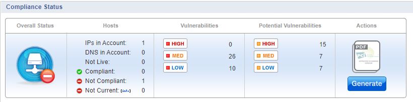 PCI Compliance Scanner Dashboard