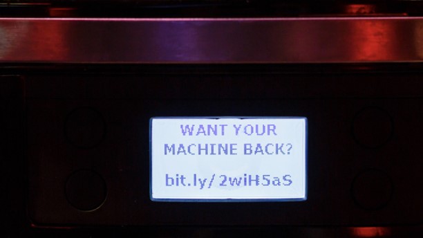 IoT Coffee Maker Ransom Message