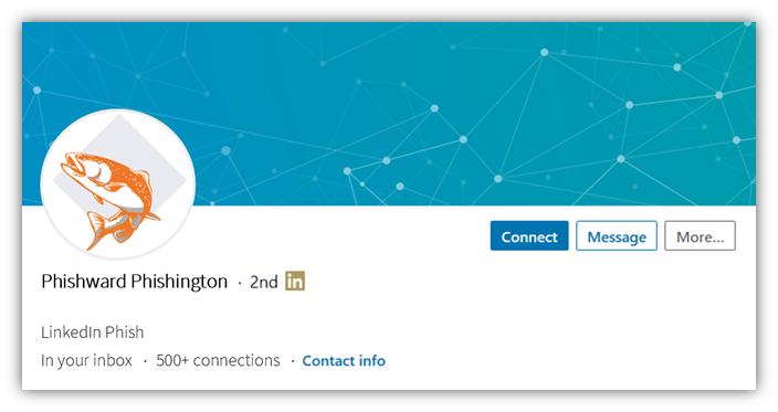 Spear phishing graphic: a fake LinkedIn profile