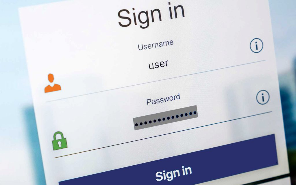 A stock image of a login screen