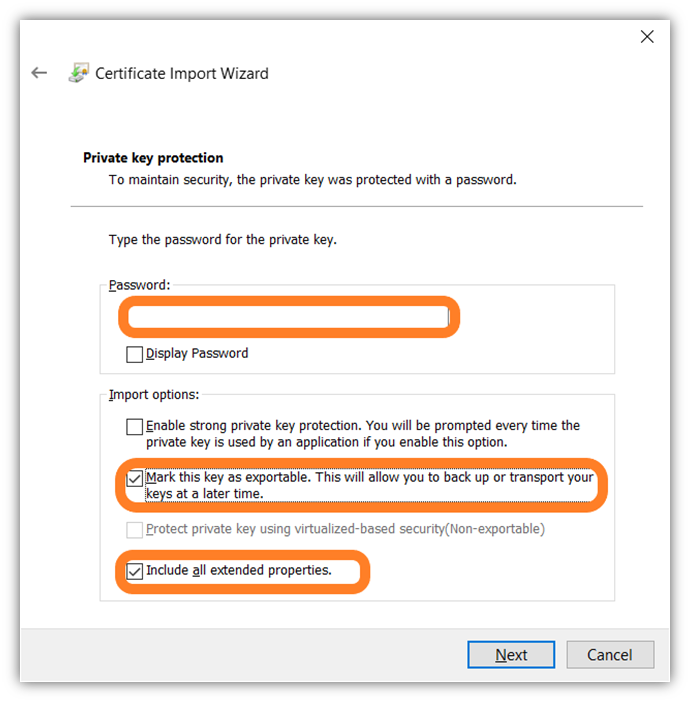 The last of 7 screenshots that shows how to import your client authentication certificate in Google Chrome using the certificate important wizard tool.