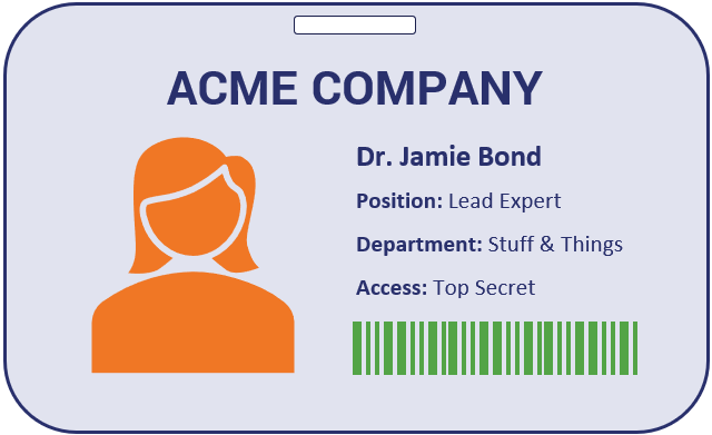 Client authentication graphic: An example of a fake ID card