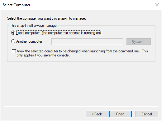 configuring MMC to remove certificates from Windows 10