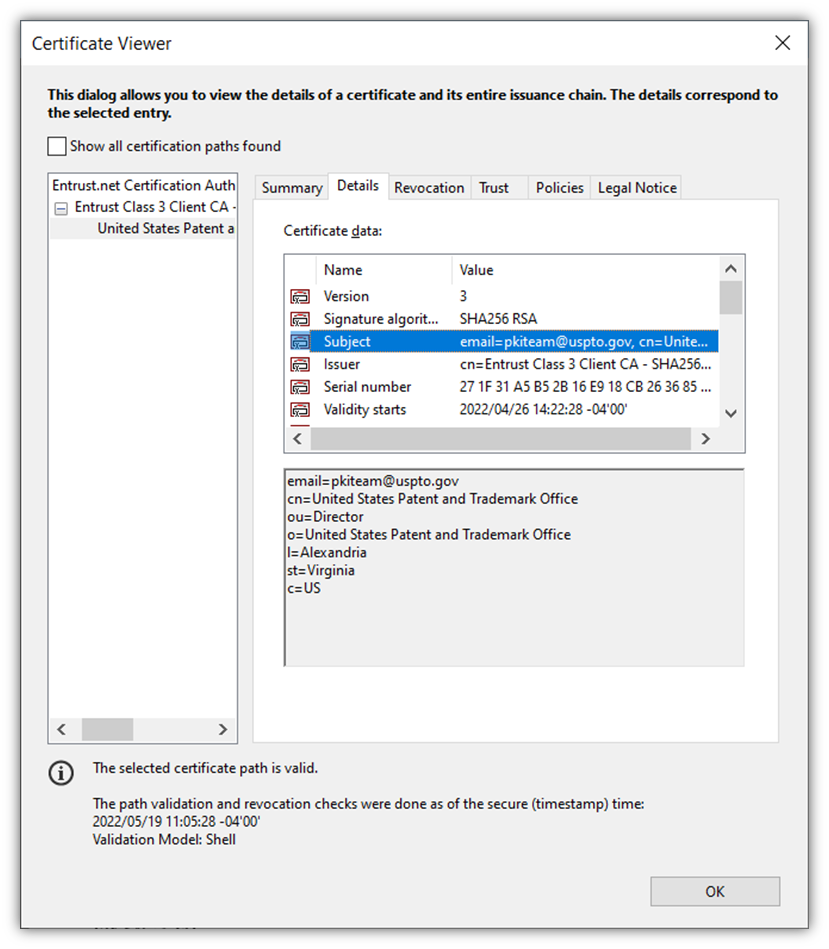 uspto assignment signatures