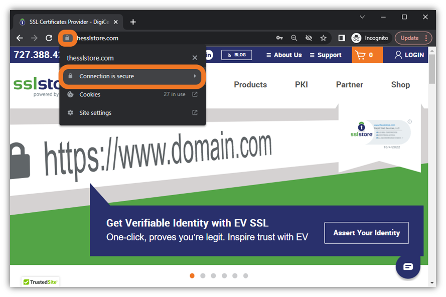 What does SSL stand for graphic: A screenshot of a secure HTTP website that uses the secure sockets layer (SSL) -- or, more accurately, TLS -- to secure data in transit