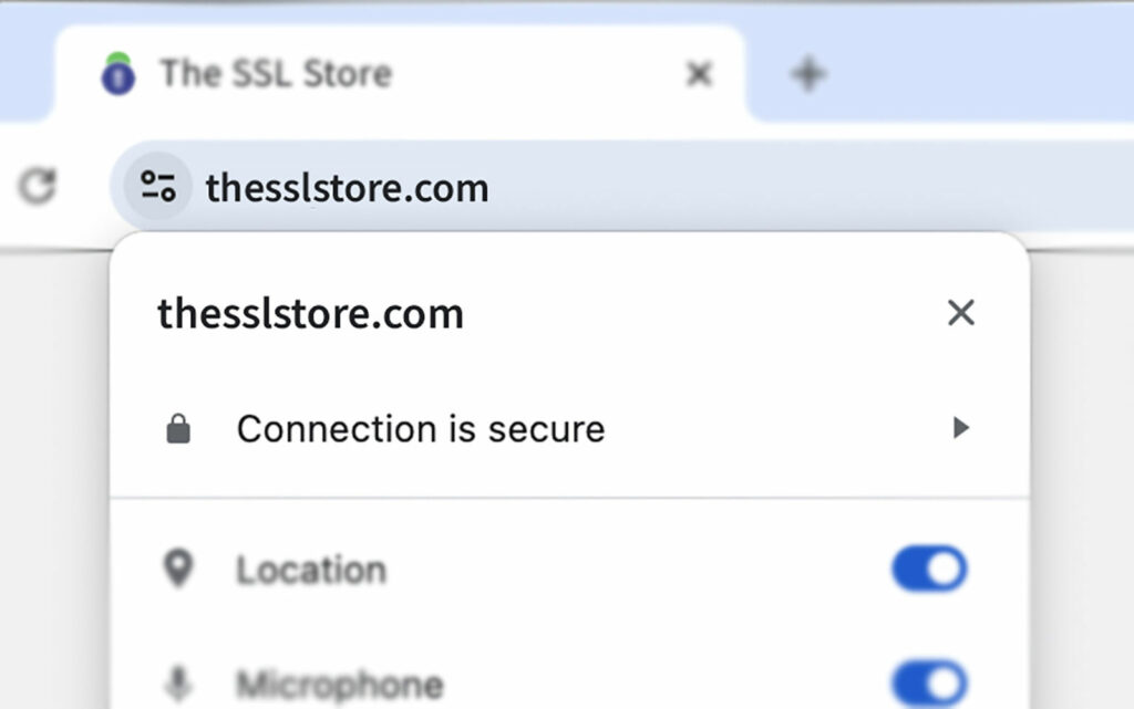 An example of how the tune icon replacement for the padlock icon will look in Chrome. Original image from Chromium.org that was updated to include information from TheSSLstore.com for this example.