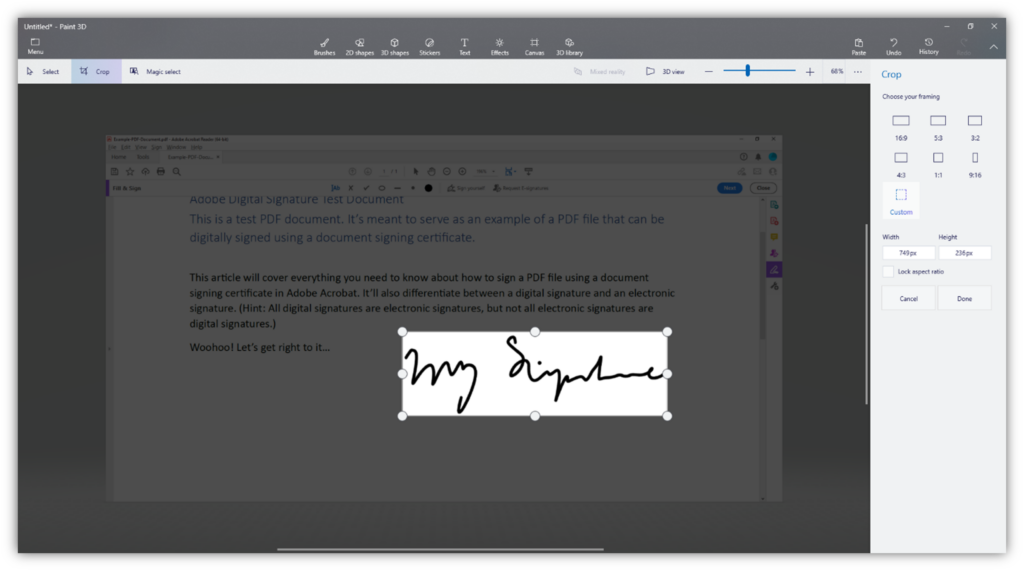 An screenshot of a custom digital signature that's handwritten
