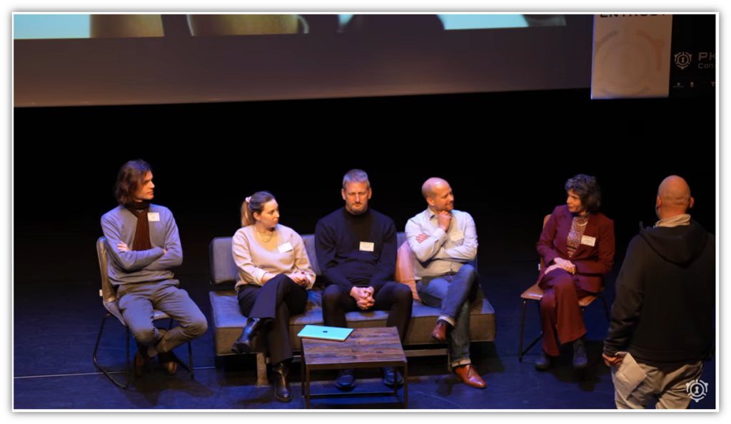 A screenshot of five panelists and a moderator who participated in a Q&A panel on Global Perspectives on PQC Governance.