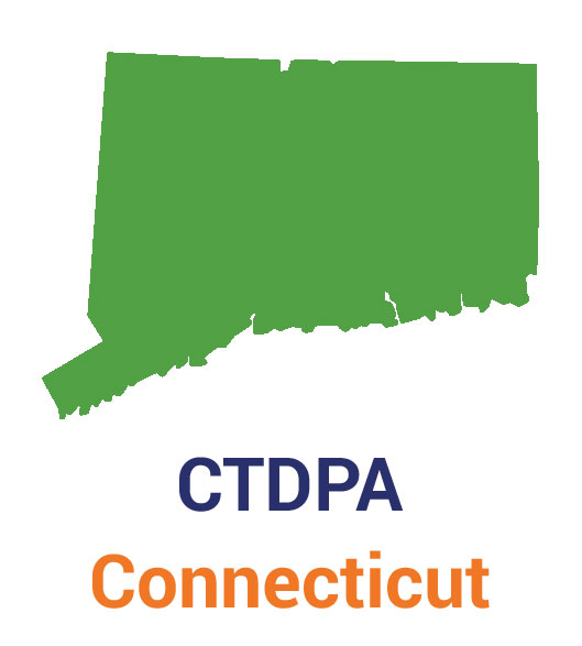 An illustration of the state of Connecticut that lists the CTDPA law