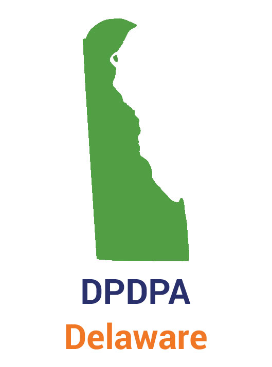 An illustration of the state of Delaware that lists the DPDPA law