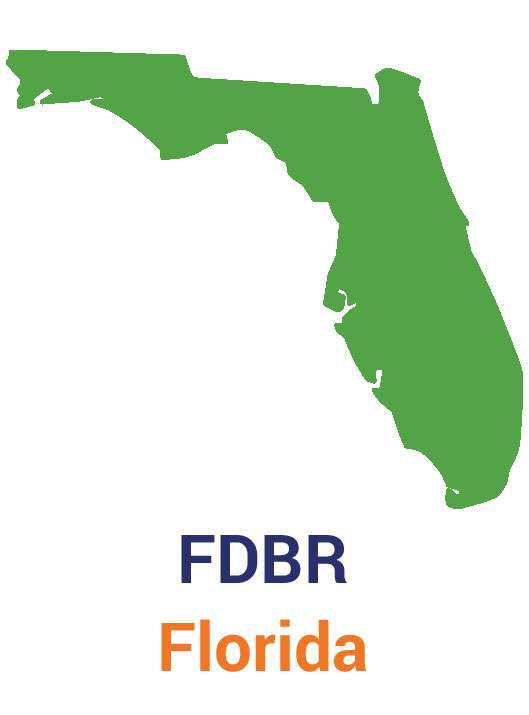An illustration of the state of Florida that lists the FDBR law