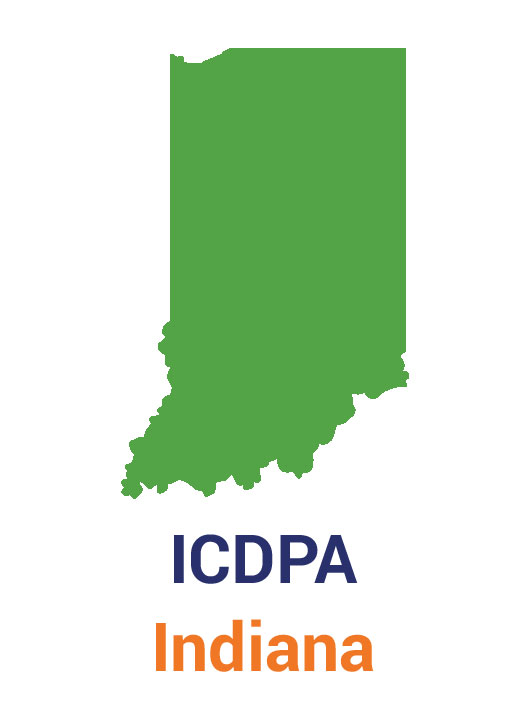 An illustration of the state of Indiana that lists the ICDPA law