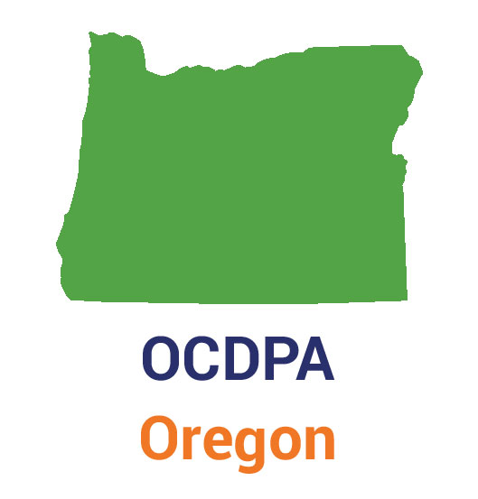 An illustration of the state of Oregon that lists the OCDPA law