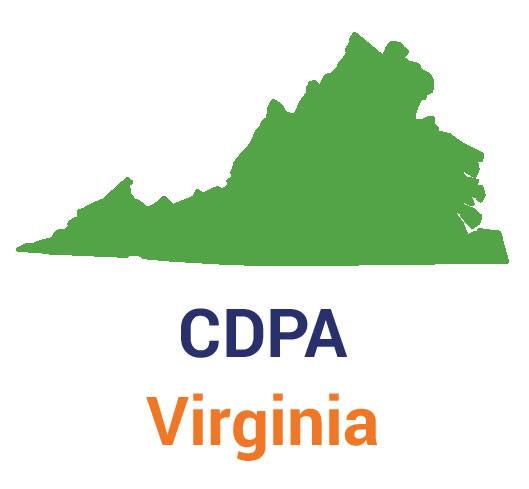 An illustration of the state of Virginia that lists the CDPA law