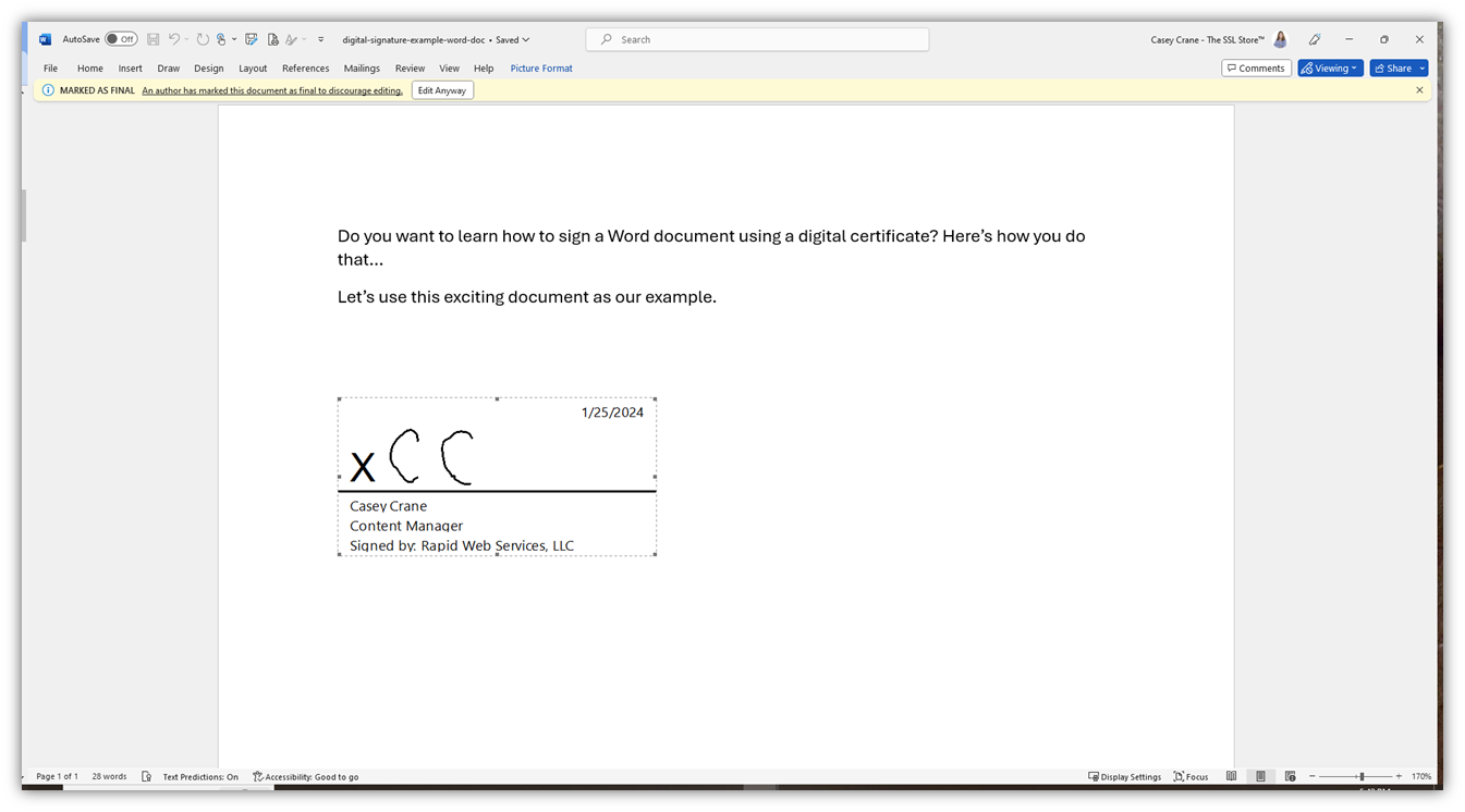 sign word document with digital signature certificate