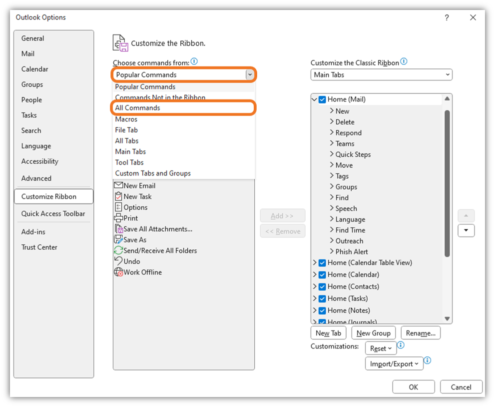Showing how to add new commands