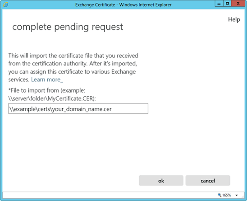 «Process the pending request and install the Certificate». Compile Explorer.