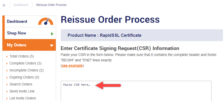 Reissue Order Process