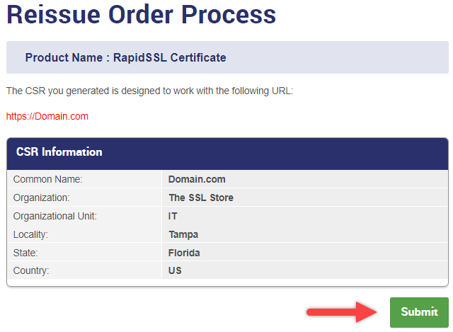 Reissue Order Process