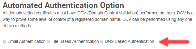 Automated Authentication Option