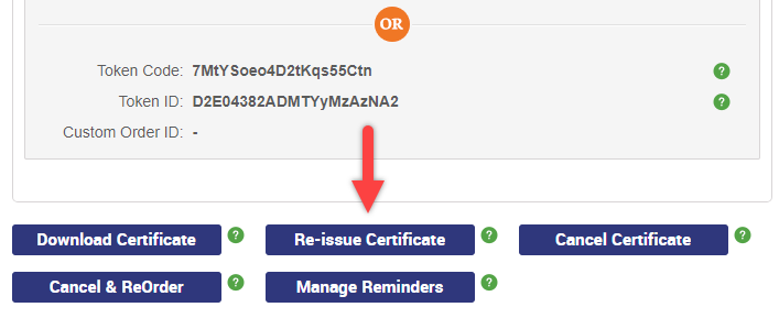 Re-Issue SSL Certificate