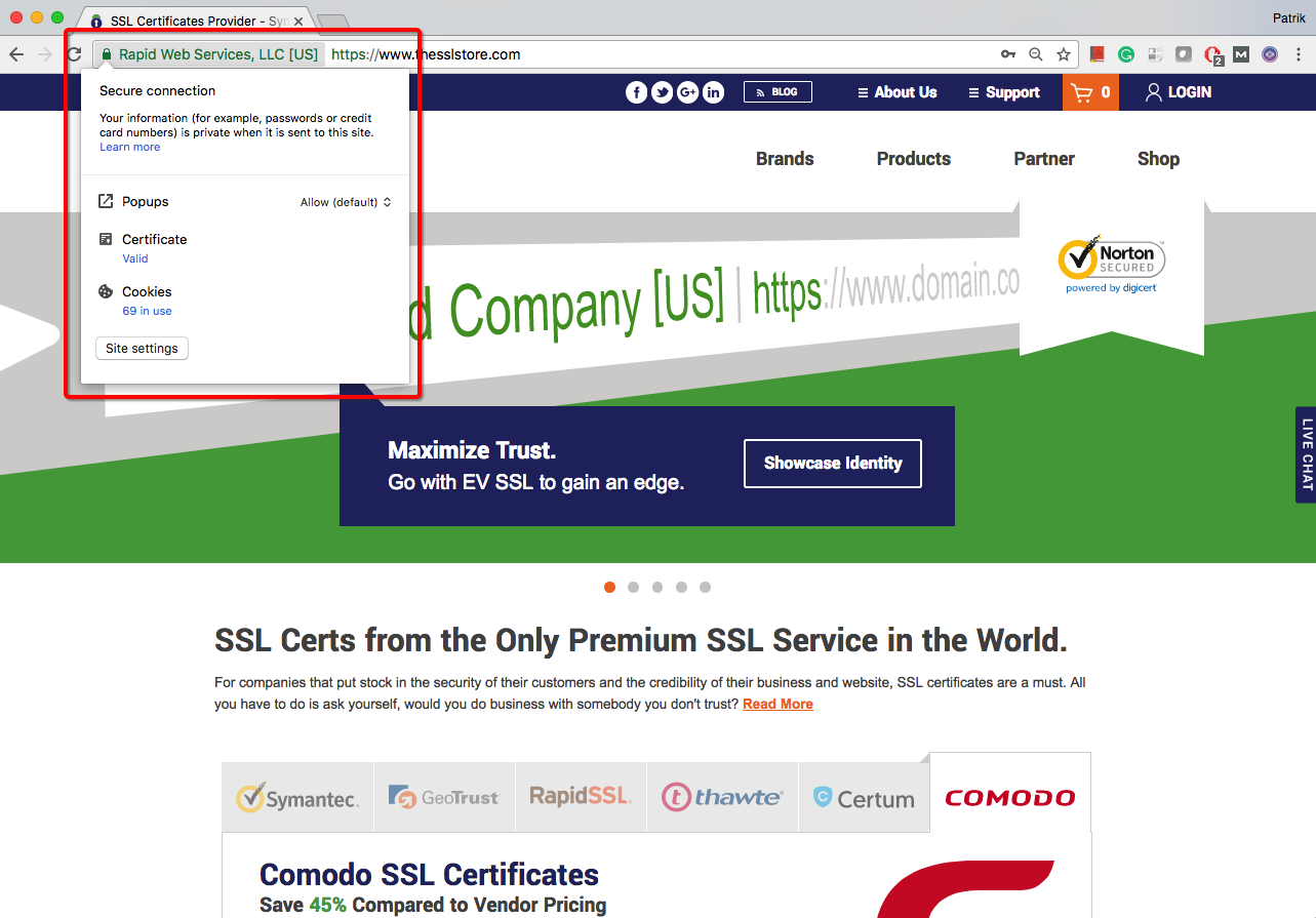How do I verify SSL certificate in Chrome?